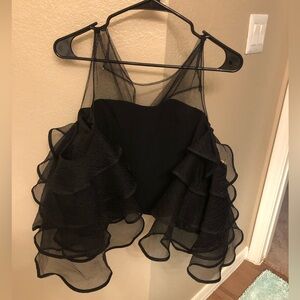 L'ATISTE Chic Black Mesh Top